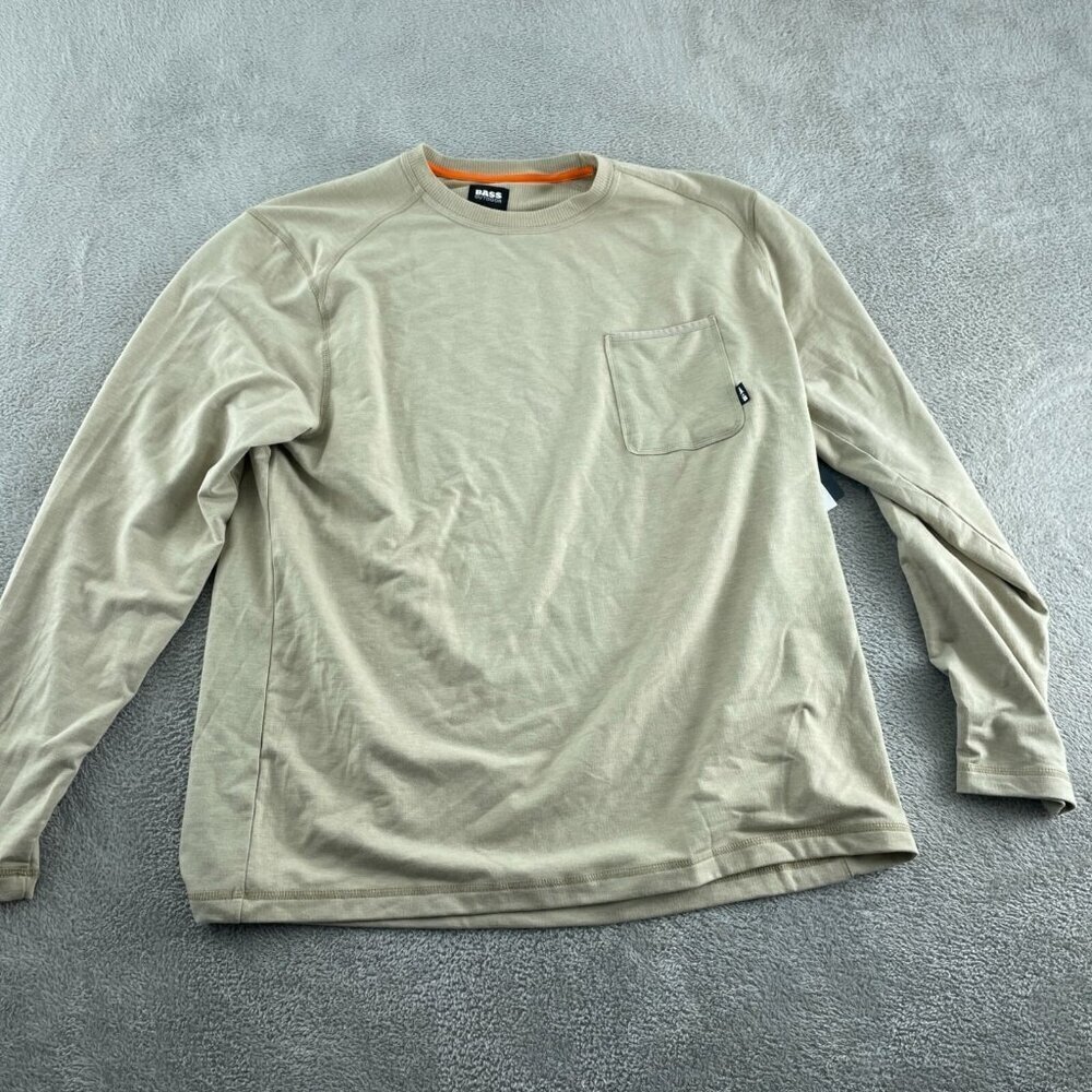 Bass Outdoor Mens XXL Long-Sleeve Utili-Tee Shirt Trench Coat Beige NWT 5940